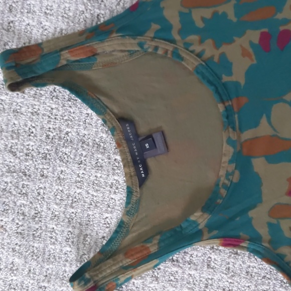 NWOT! Y2K Marc by Marc Jacobs Cotton Abstract Camo Pattern Tank Dress, Size XS - Picture 2 of 8